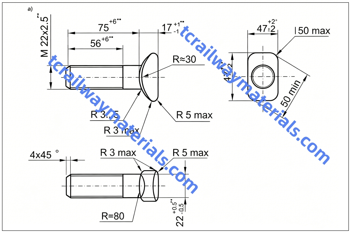 Russian GOST Standard Track Bolts and Nuts Russian GOST Standard Track Bolts and Nuts