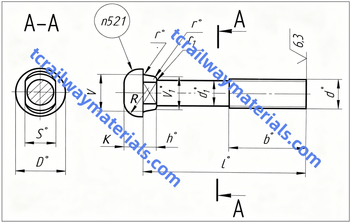 Russian GOST Standard Track Bolts and Nuts Russian GOST Standard Track Bolts and Nuts
