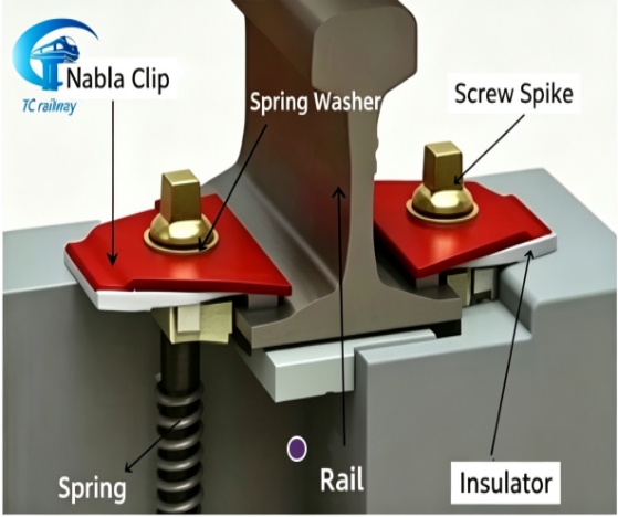 Nabla-Type Clip Rail Fastening System